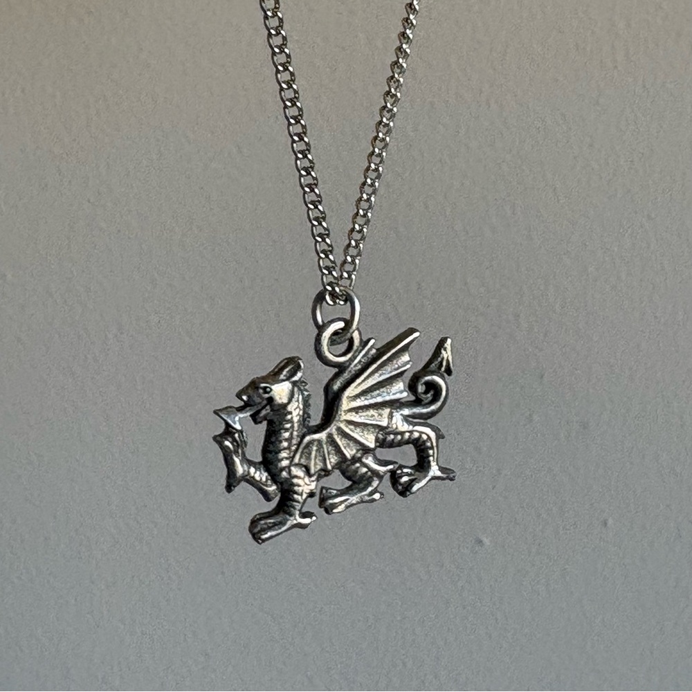 Silver Dragon Pendant Necklace